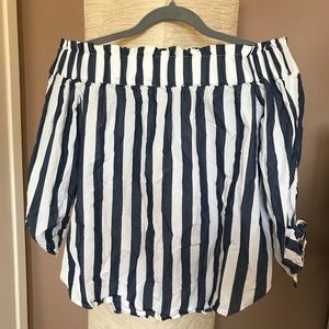 Off the shoulder stripped top
